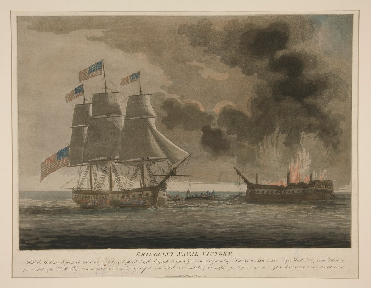 Brillanter Seesieg, Constitution und Guerrière von Samuel Seymour