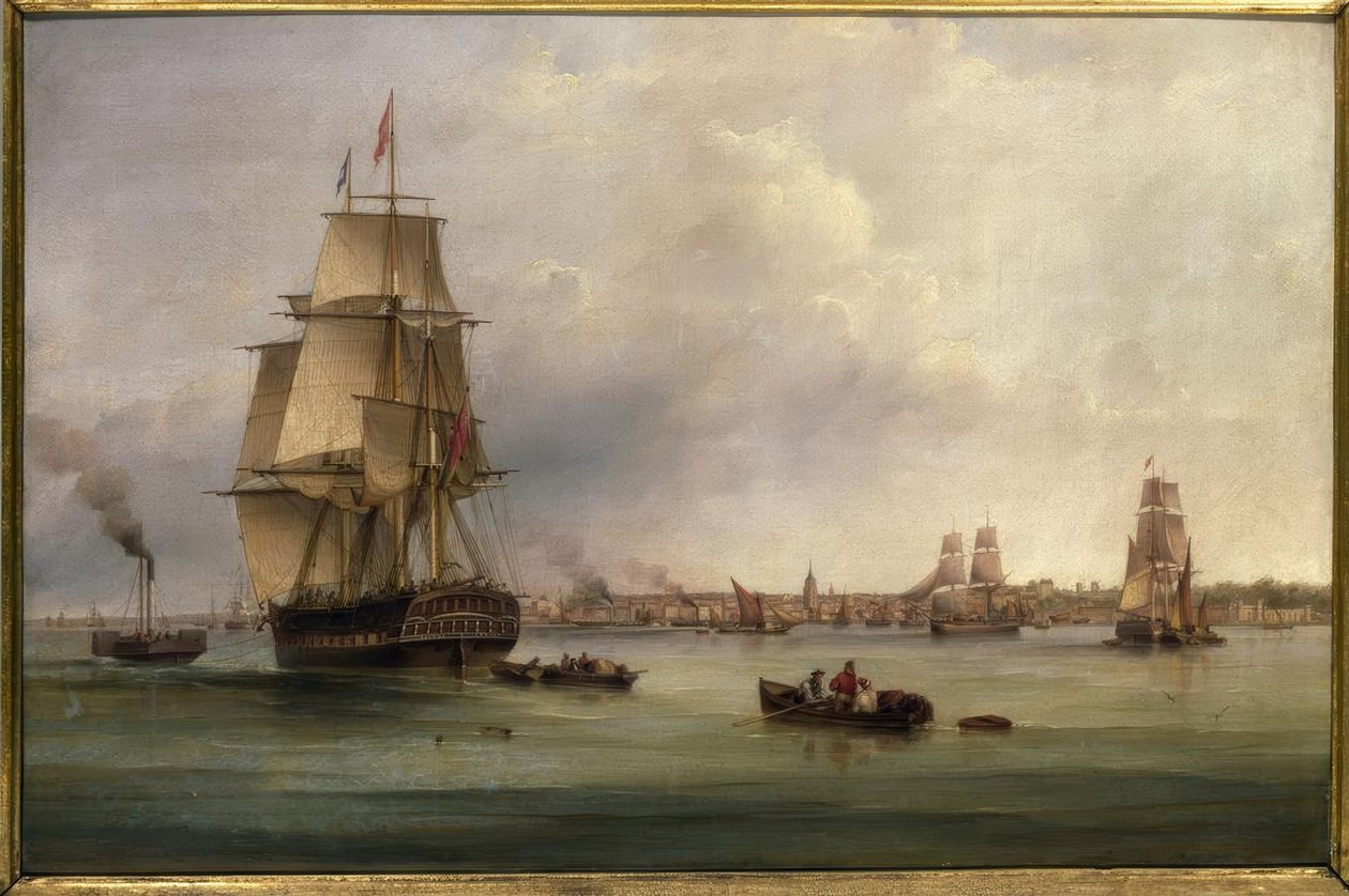 Die Thames, Gemälde von Samuel Walters, 19. Jh. von Samuel Walters