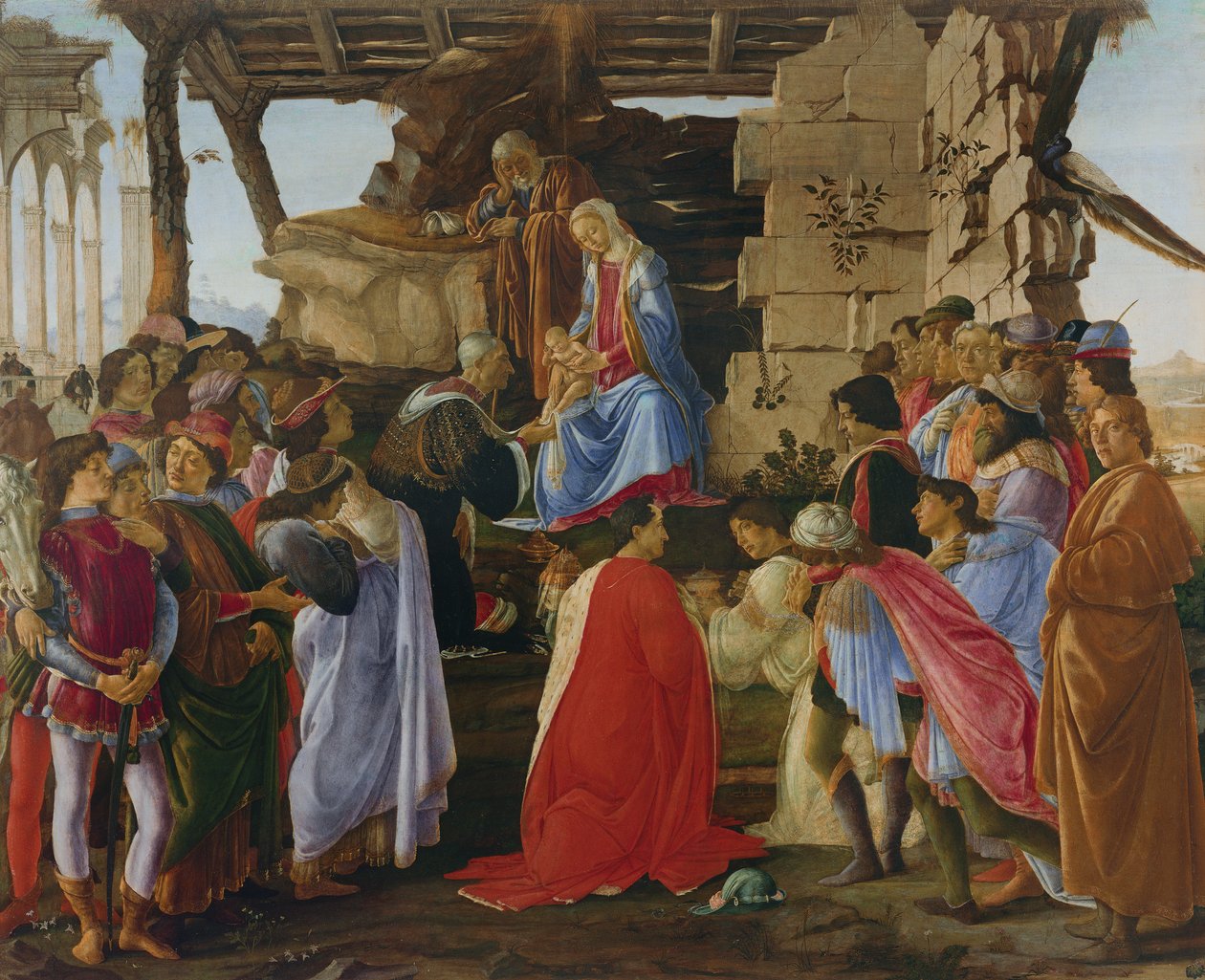Anbetung der Könige (Detail) von Sandro Botticelli