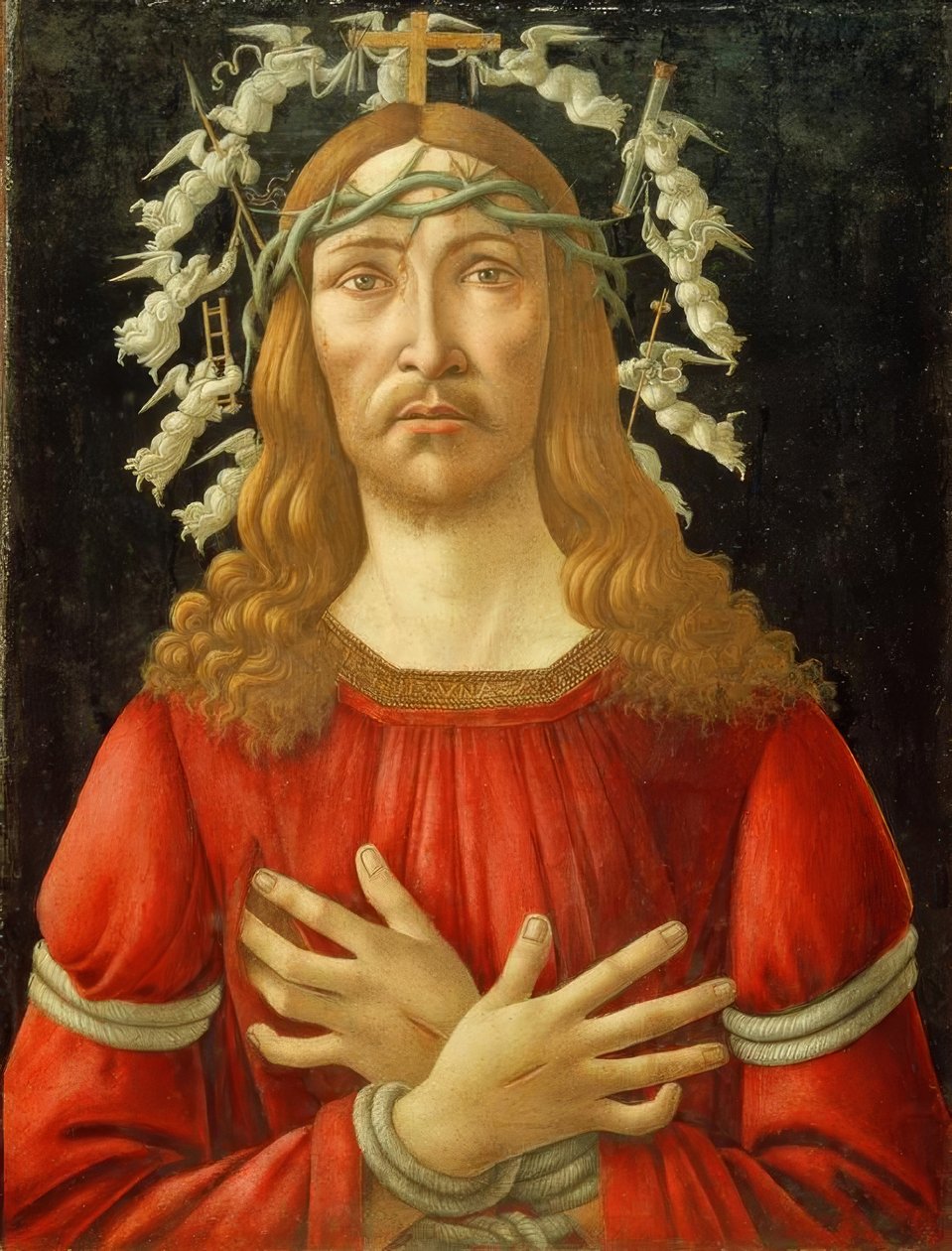 Christus als Schmerzensmann mit Engelsnimbus von Sandro Botticelli