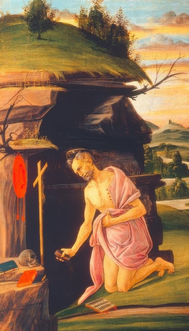 Der heilige Hieronymus in der Wüste von Sandro Botticelli