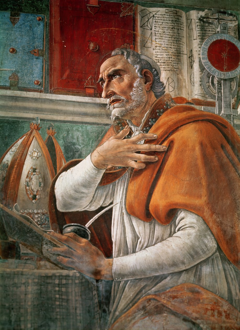 St. Augustinus in seiner Zelle, ca. 1480 (Detail) von Sandro Botticelli