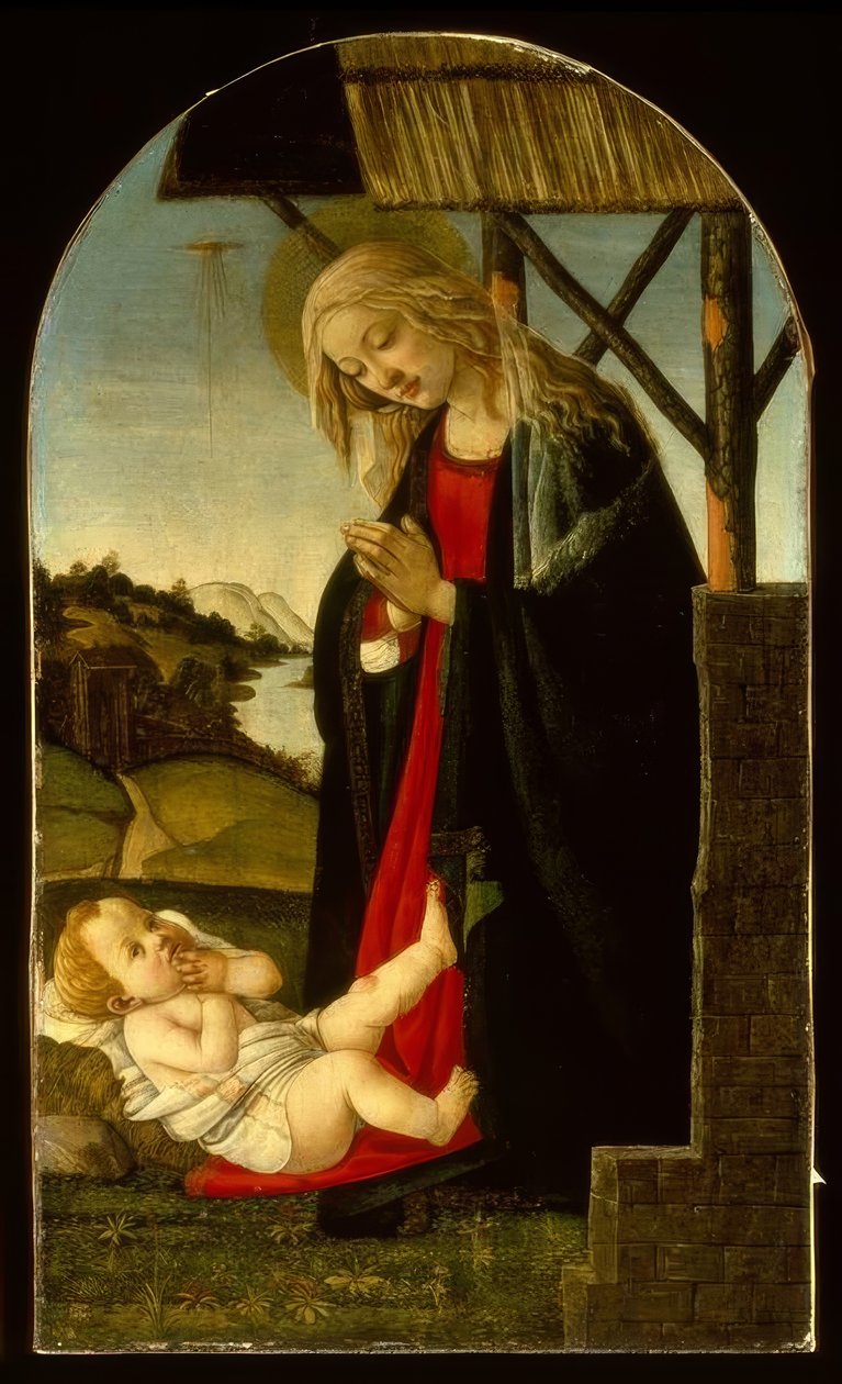 Maria, das Kind anbetend von Sandro Botticelli
