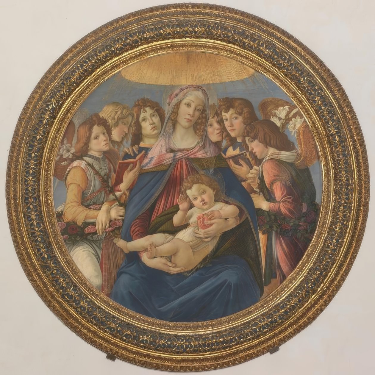 Maria mit dem Kinde und sechs Engeln von Sandro Botticelli