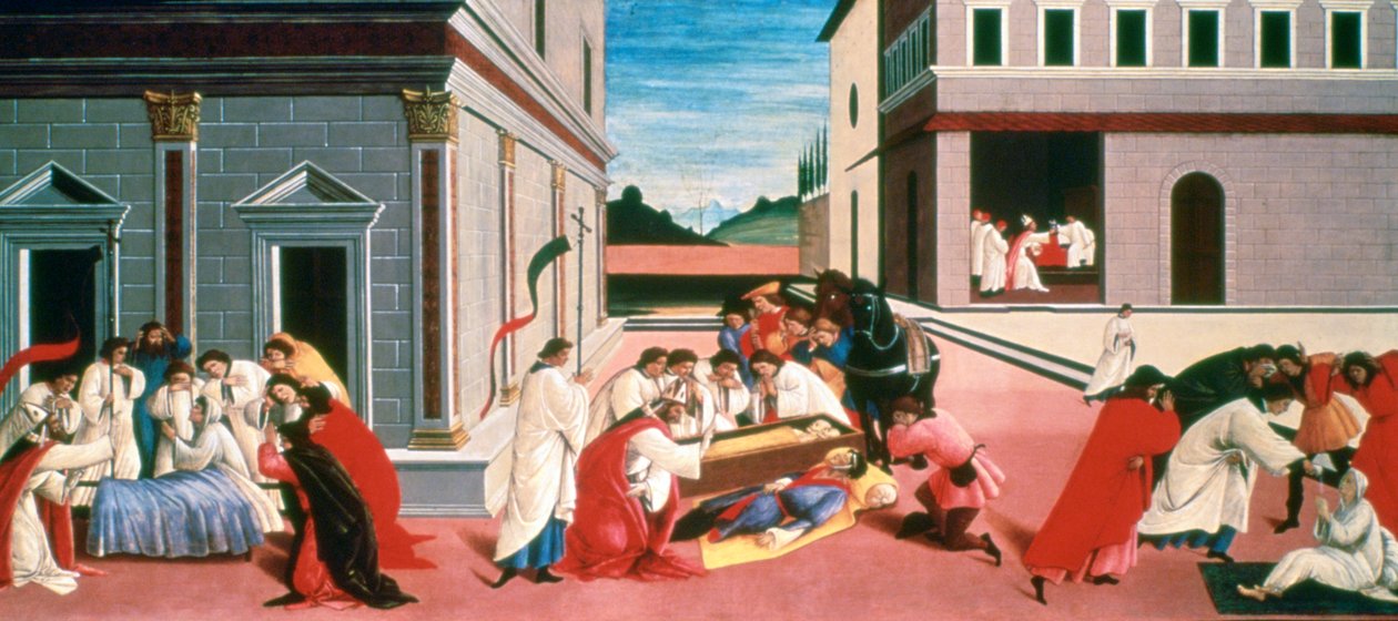 Drei Wunder des Heiligen Zenobius, 1500-1505 von Sandro Botticelli