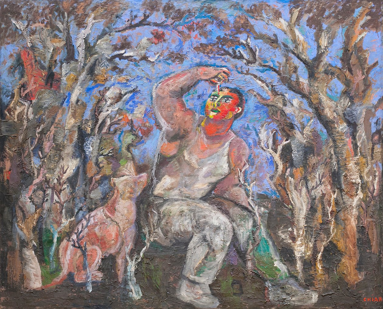 Junge und Hund von Sandro Chia