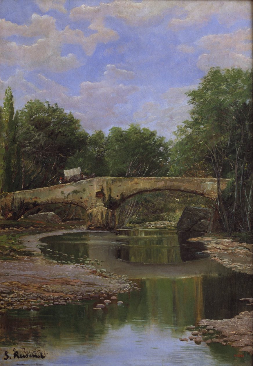 Brücke über einen Fluss von Santiago Rusiñol