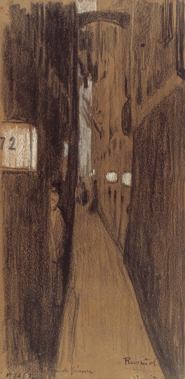 Gasse in Genua von Santiago Rusiñol