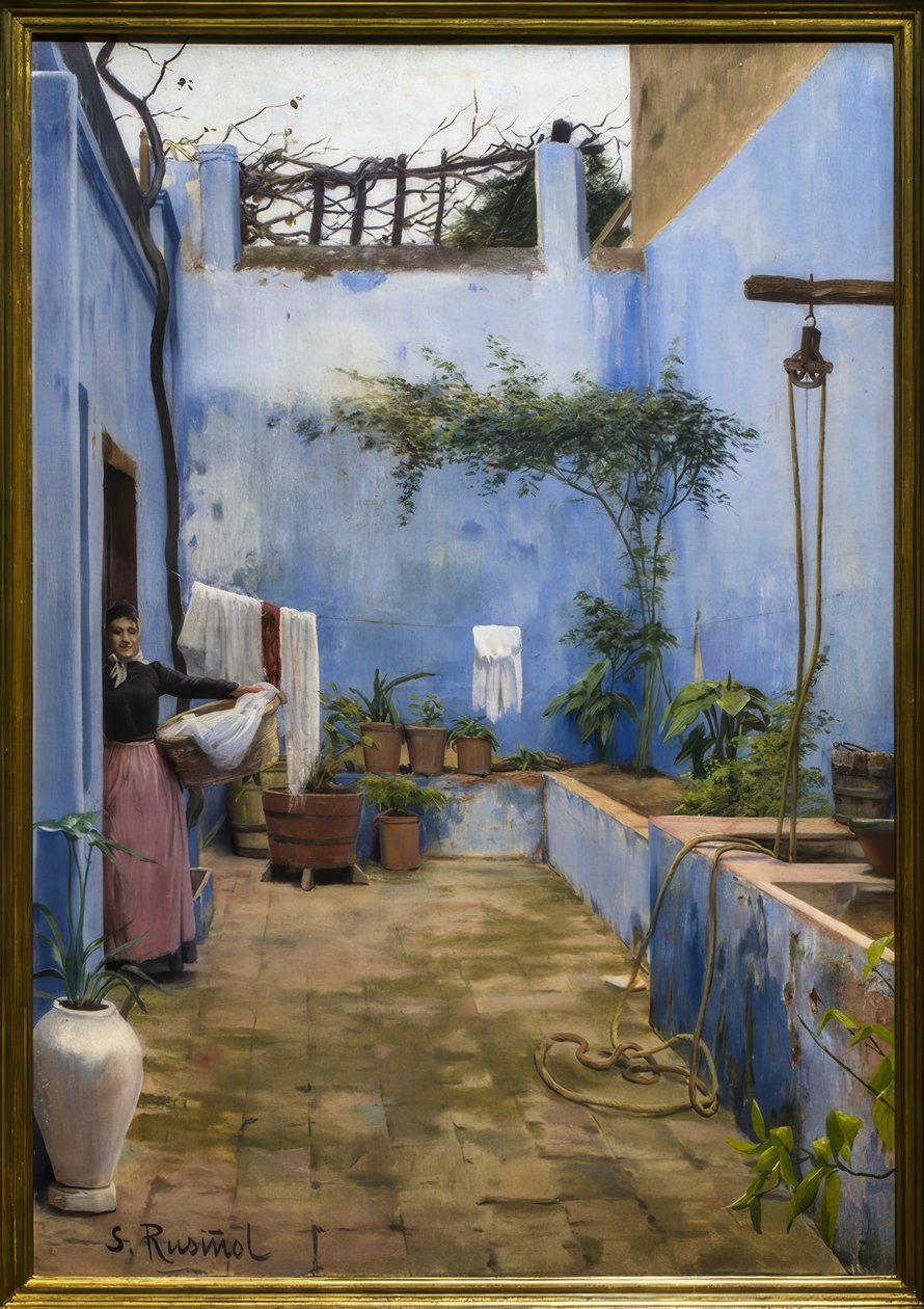 Der blaue Patio von Santiago Rusiñol