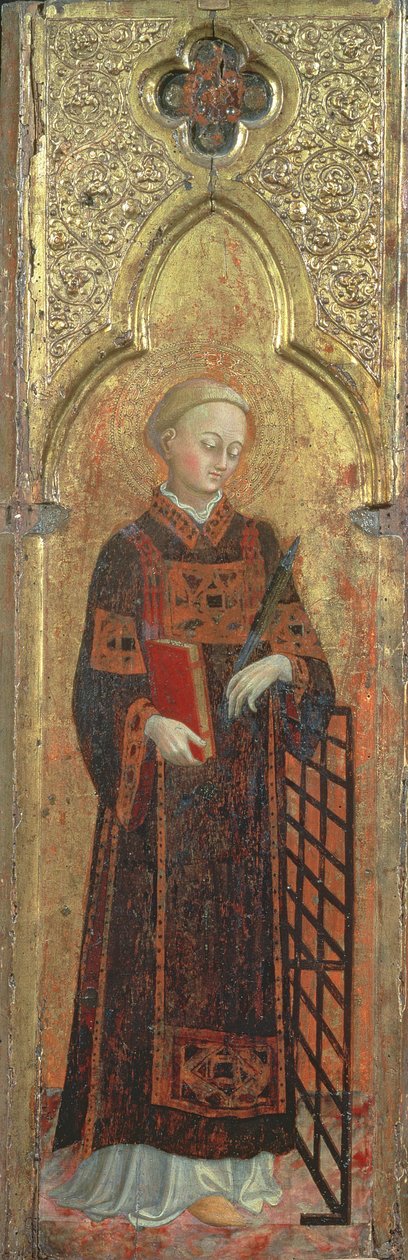 St. Laurentius, ursprünglich ein Panel eines Polyptychons für die Kirche San Francesco in Borge Sansepolcro, ca. 1392-1450 von Stefano Sassetta