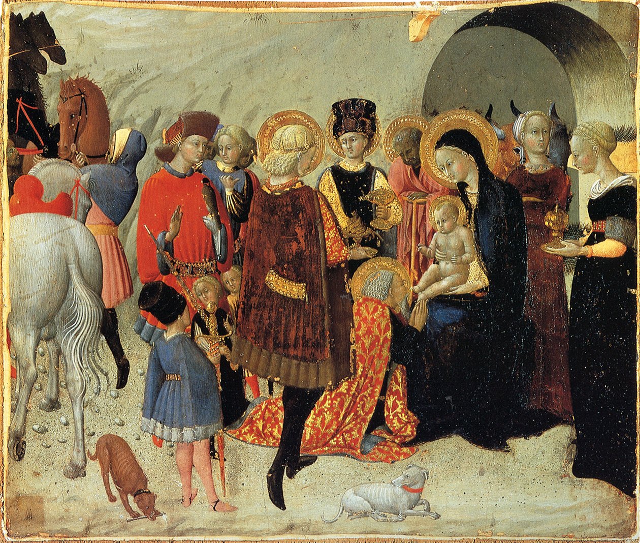 Die Anbetung der Heiligen Drei Könige, ca. 1435 von Sassetta