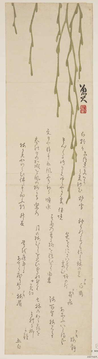 Hängende Weide, 1818-1829 von Sat Masuyuki