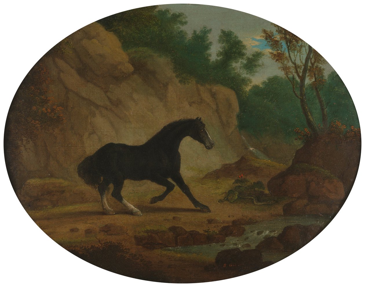 Ein Pferd erschreckt durch eine Schlange von Sawrey Gilpin