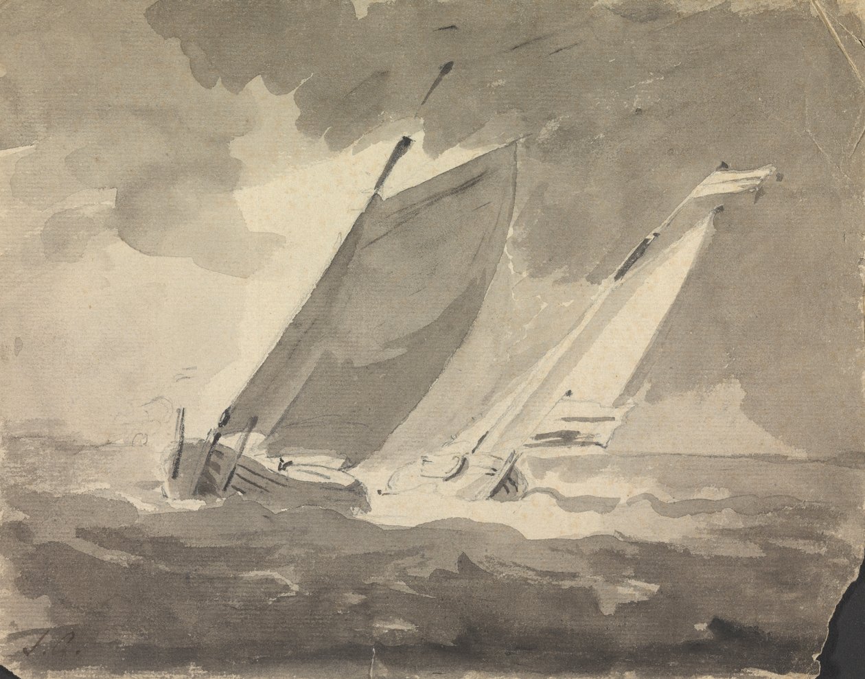 Zwei Segelboote von Sawrey Gilpin