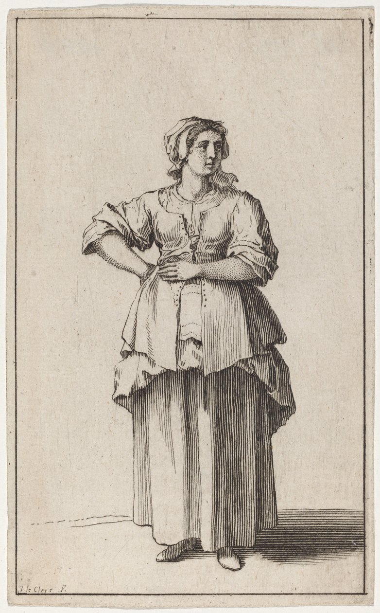 Stehende Dienerin von Sébastien Le Clerc the elder