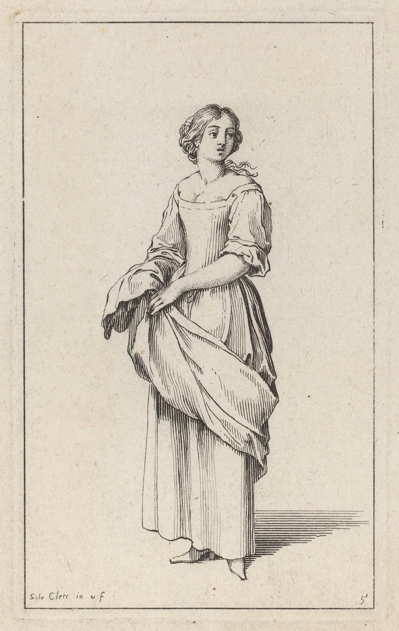 Stehende junge Bäuerin von Sébastien Le Clerc the elder