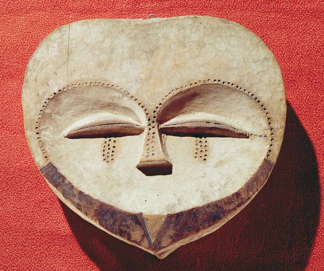 Janus-Maske, Kwele-Bevölkerung, Kongo (bemaltes Holz) von School African