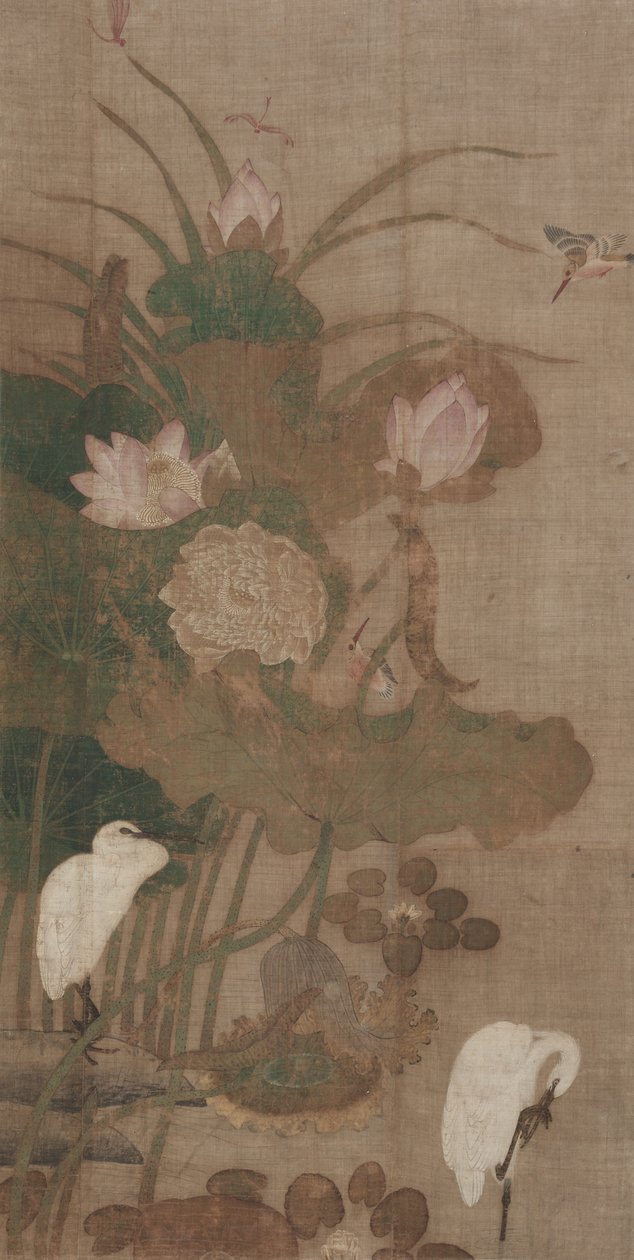 Lotusblumen, Insekten und Vögel, Hängerolle von School Chinese