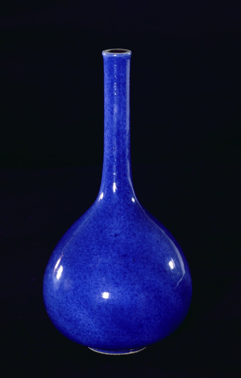 Puderblaue Vase, Qing-Dynastie (1644-1912) von School Chinese