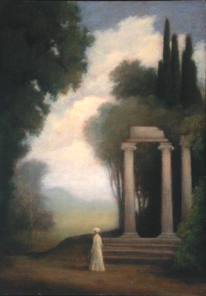 Eine Figur und ein Tempel von School English