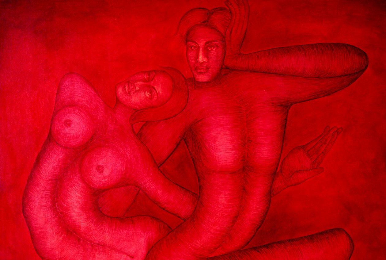 Acrylmalerei auf Leinwand Fusion von School Indian