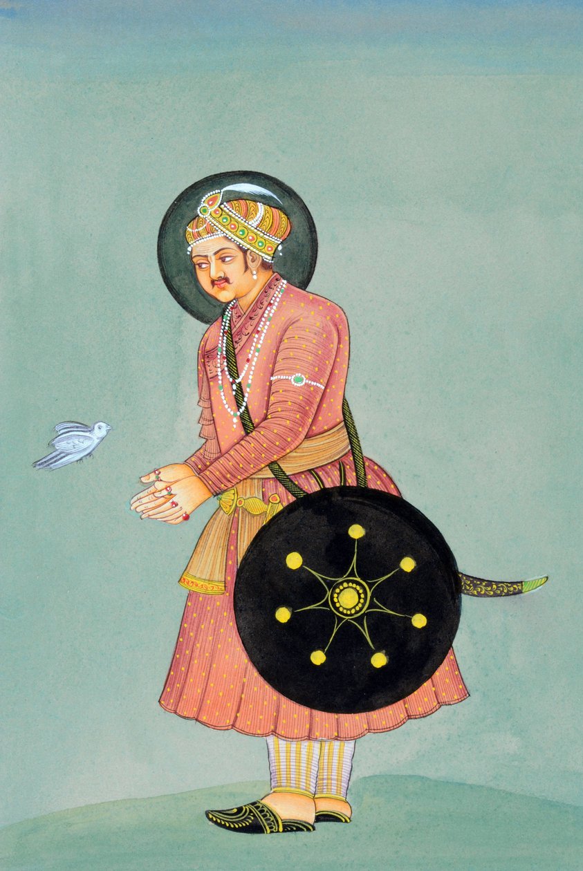 Miniaturmalerei des Mogulkaisers Akbar von School Indian