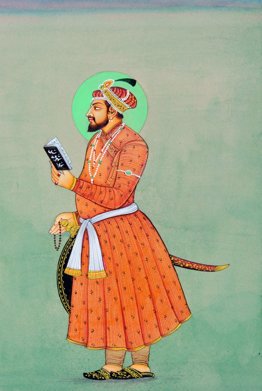 Miniaturmalerei des Mogulkaisers Aurangzeb von School Indian