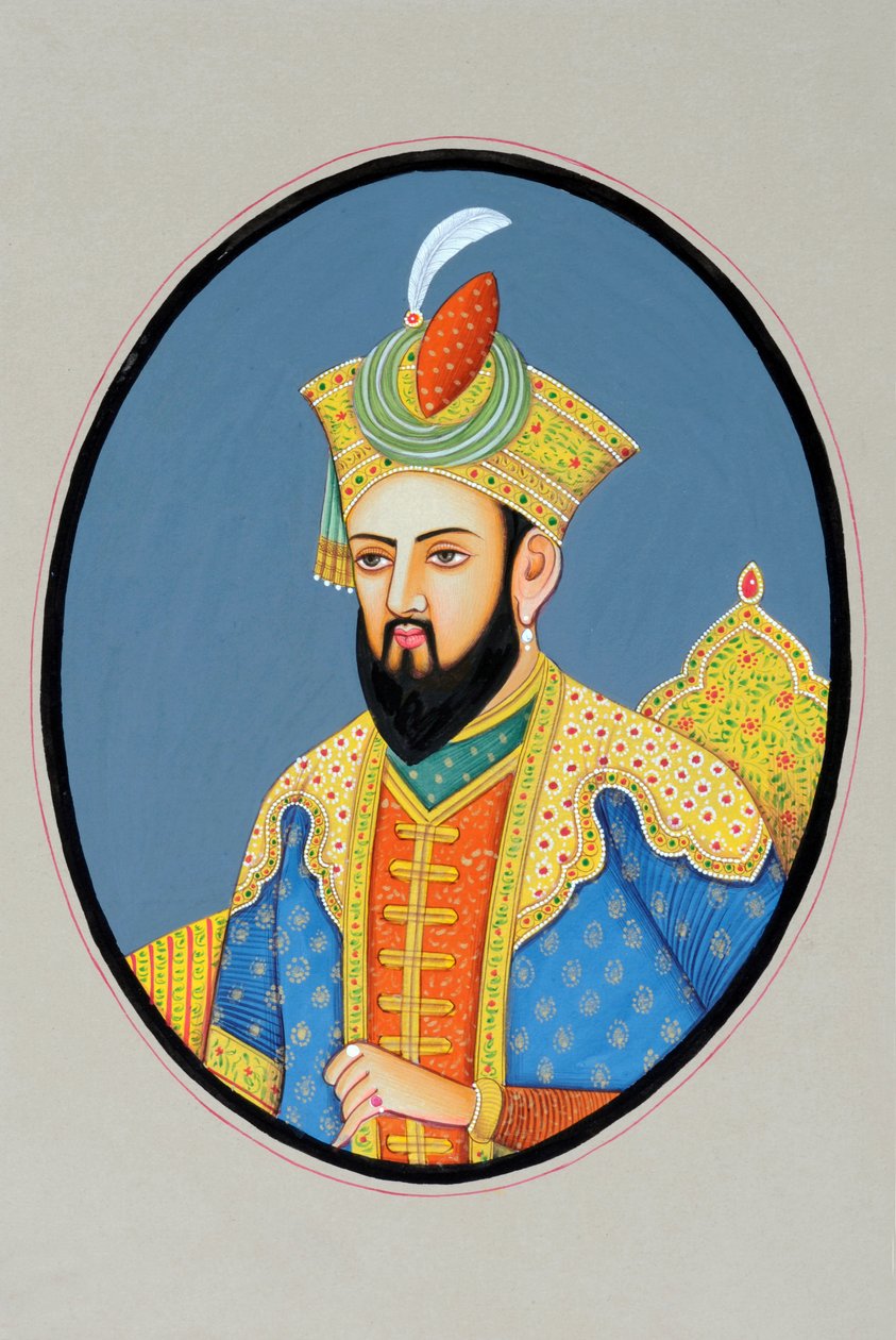 Miniaturmalerei des Mogulkaisers Babur von School Indian