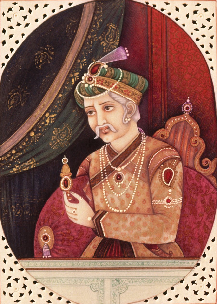 Malerei des Mogulkaisers Akbar 1956 von School Indian