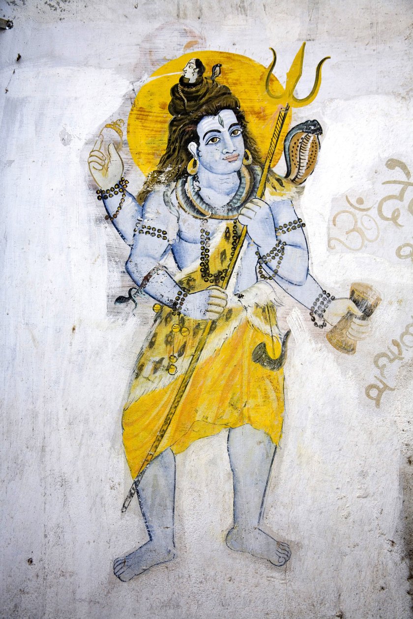 Der Gott Shiva mit einem Trishul von School Indian