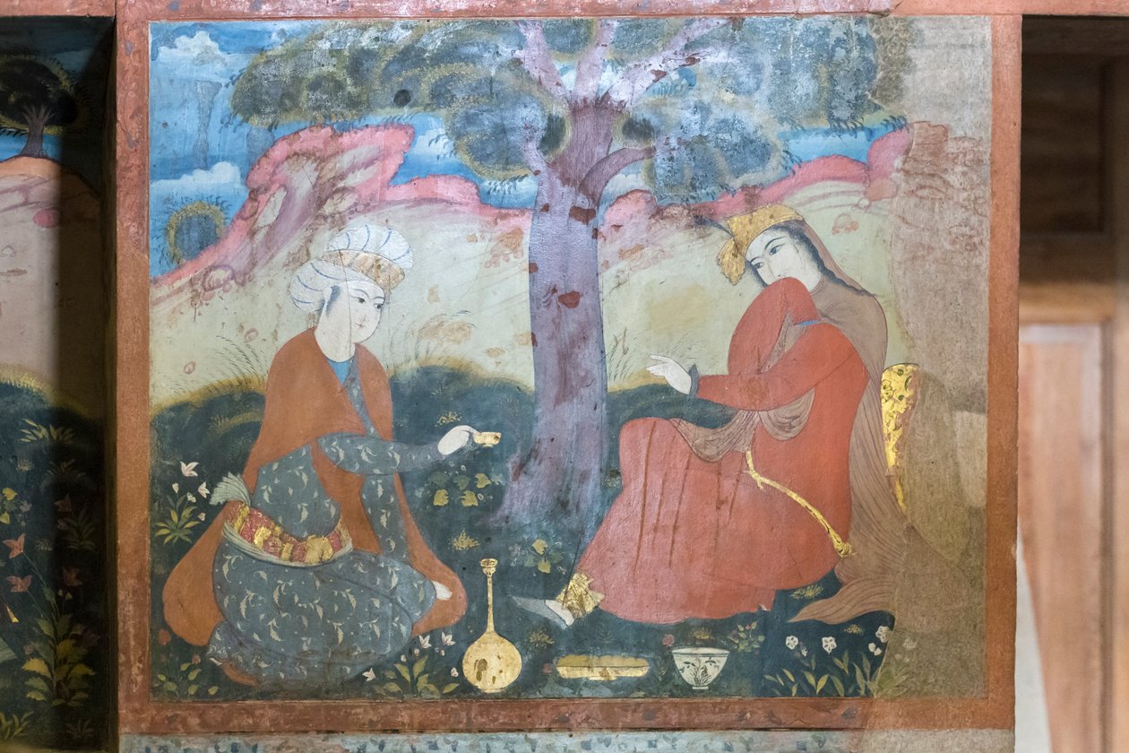 Fresko im Chehel Sotoun Palast, Esfahan, Iran von School Iranian