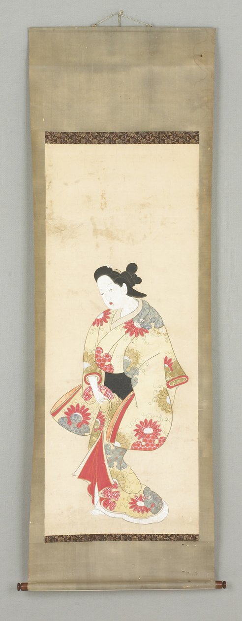 Weibliche Figur im Blumenkleid von Japanese School