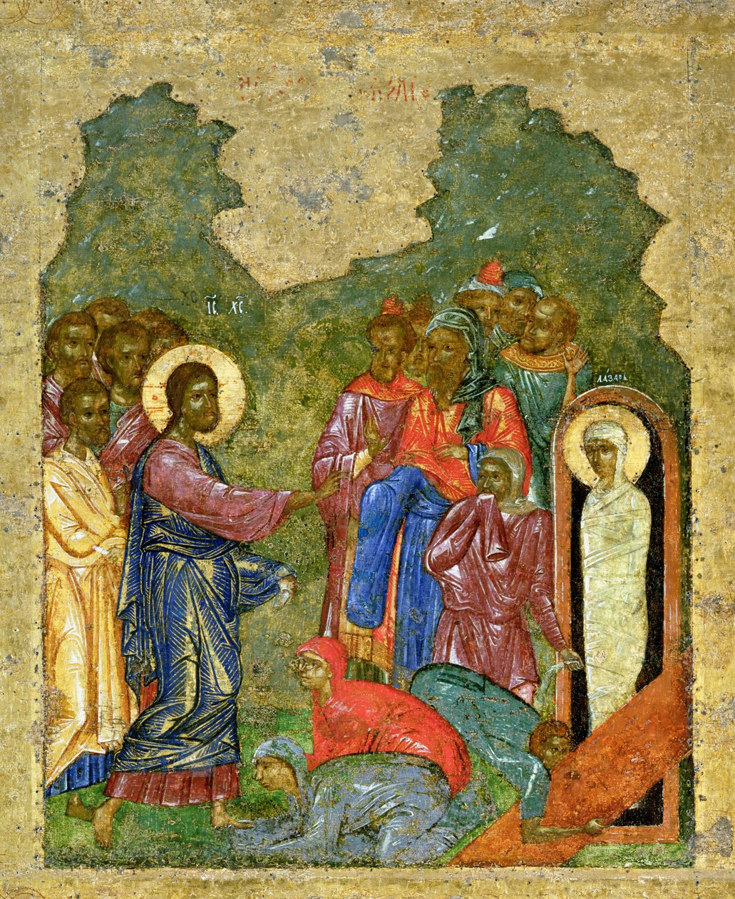 Die Auferweckung des Lazarus, Nowgoroder Schule von School Russian