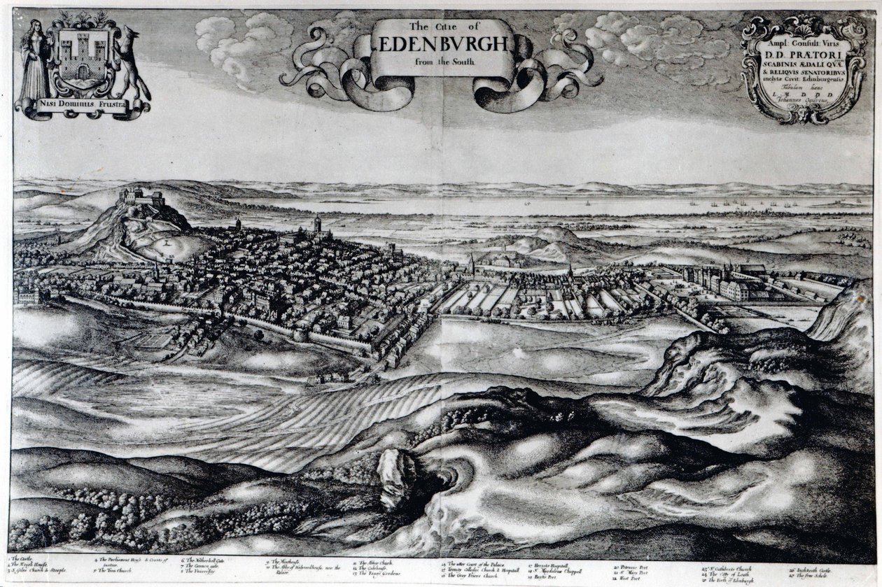 Die Stadt Edinburgh von Süden von Scottish School