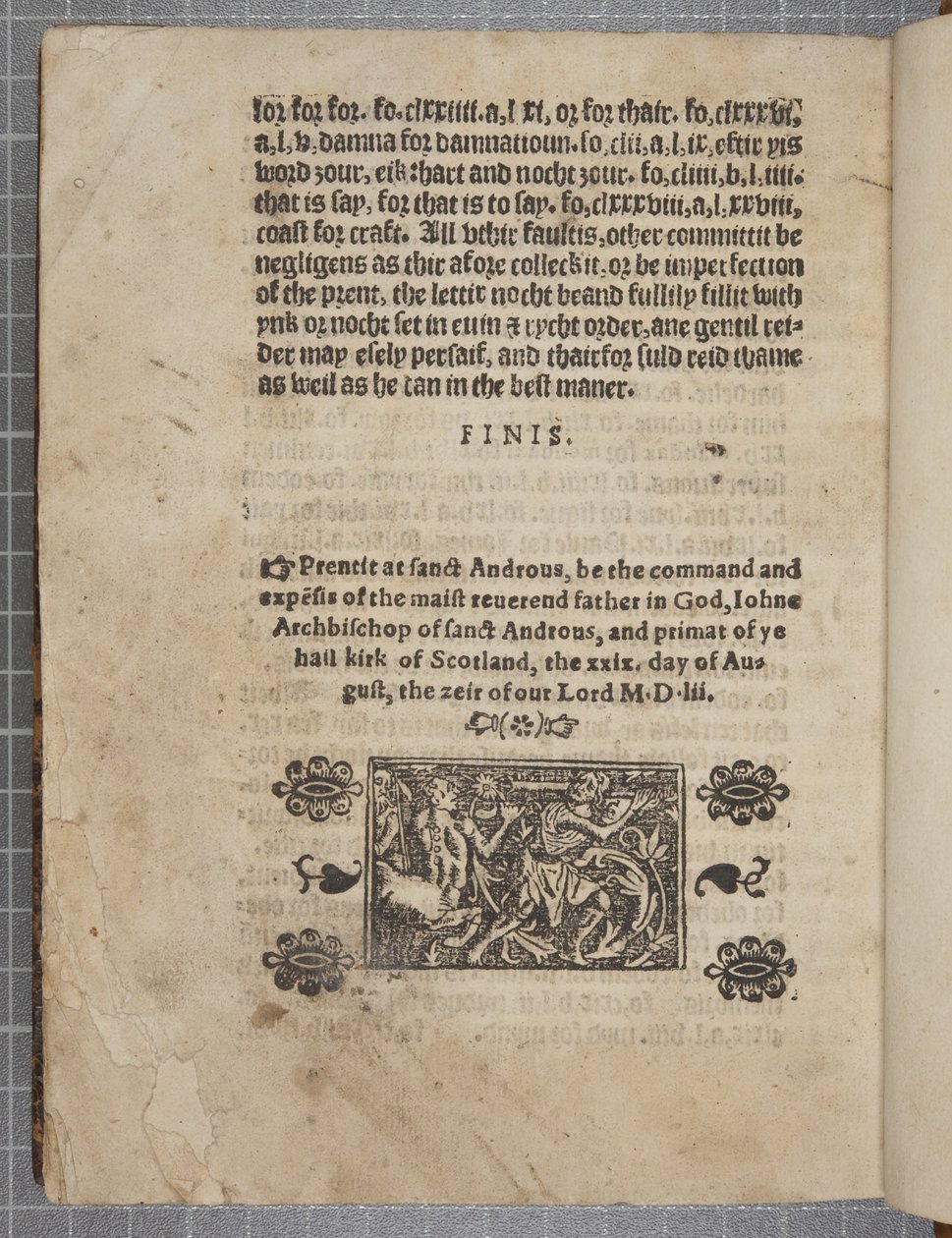 Fol 207 verso, aus The Catechisme, 1552 von Scottish School