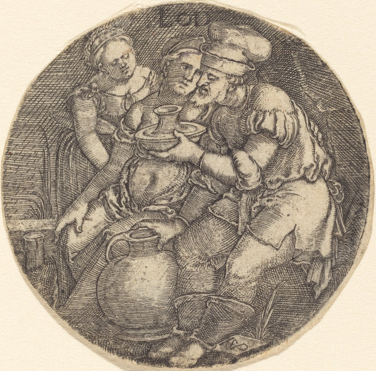 Lot und seine Töchter von Sebald Beham