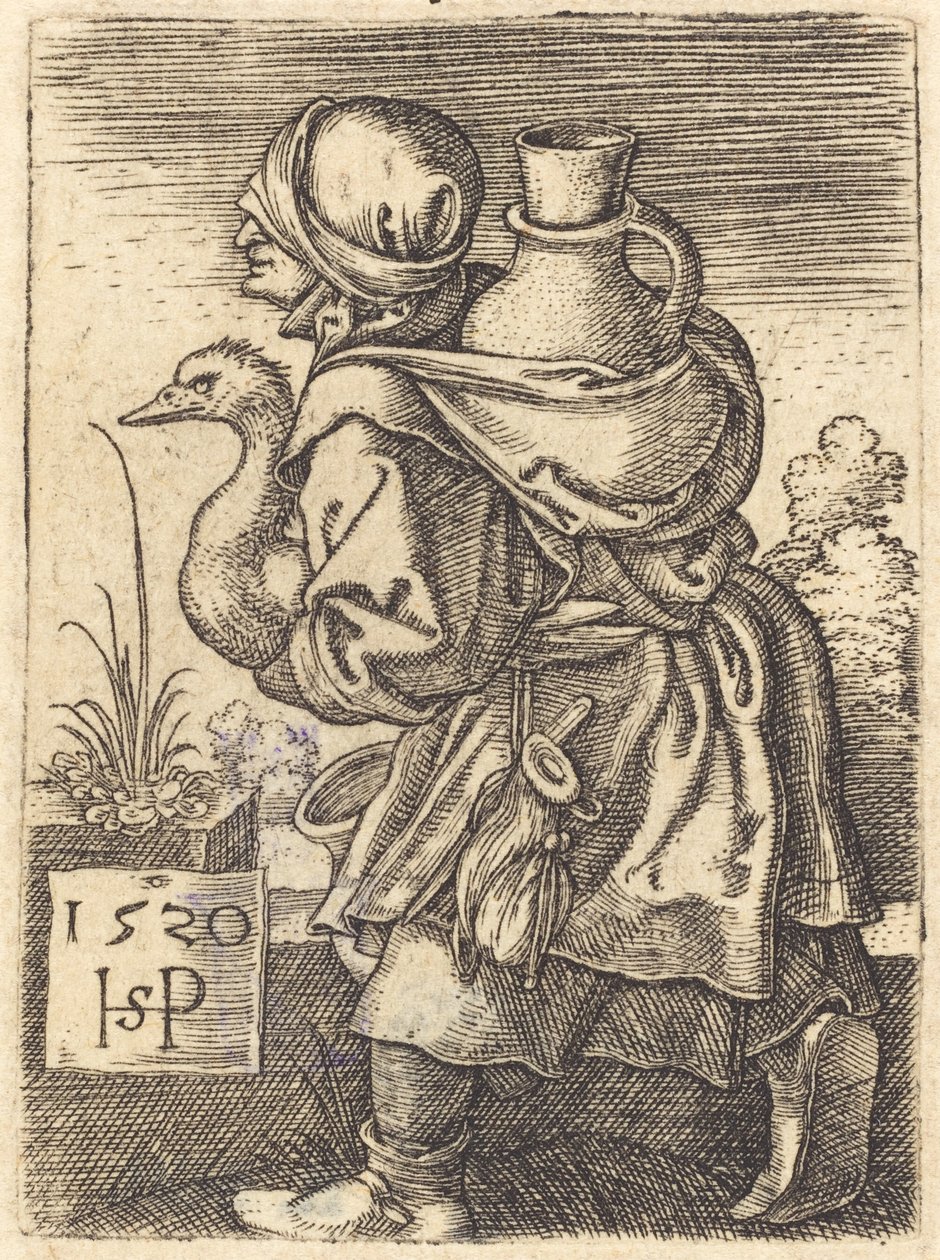 Bäuerin auf dem Weg zum Markt von Sebald Beham