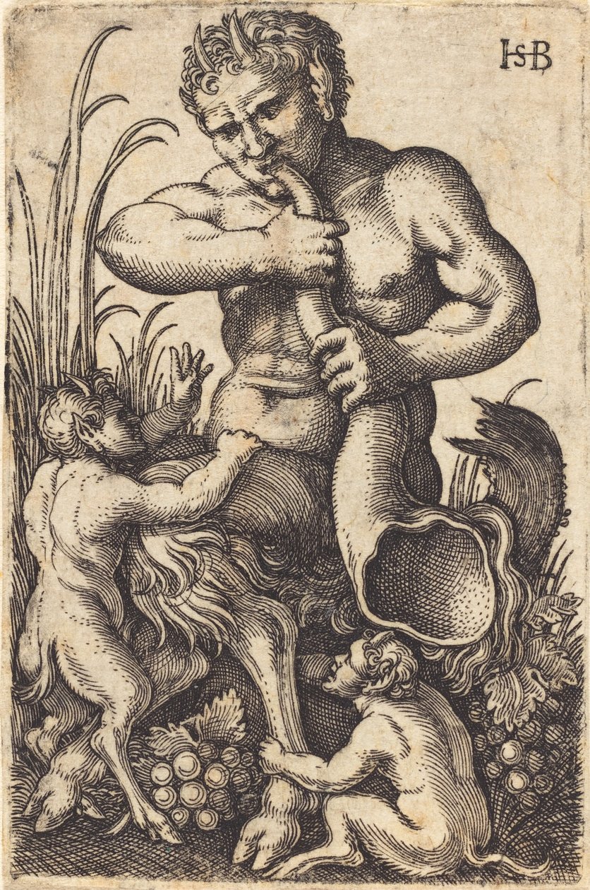 Satyr bläst ein Horn von Sebald Beham
