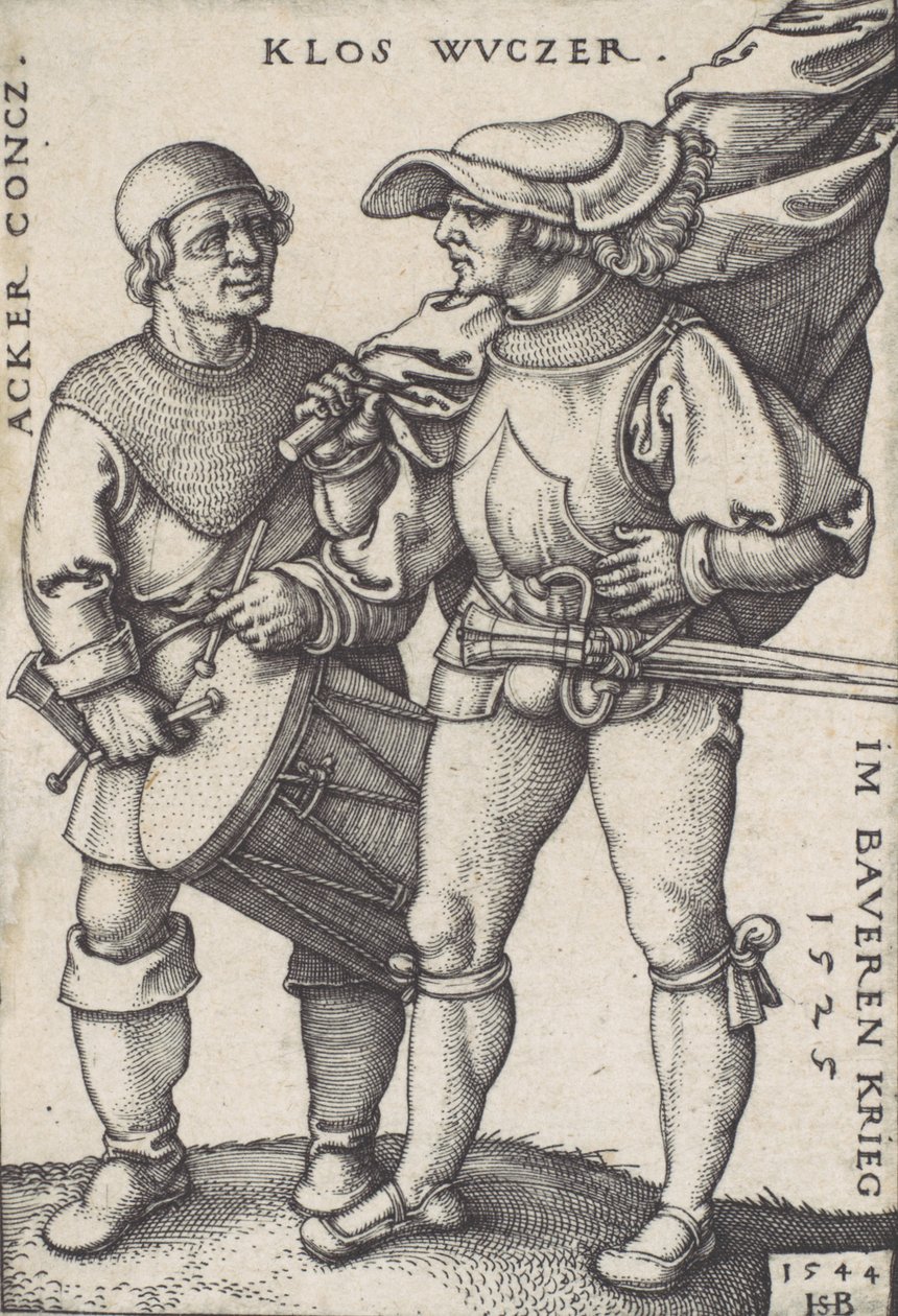 Fahnenträger und Trommler, 1544 von Sebald Beham