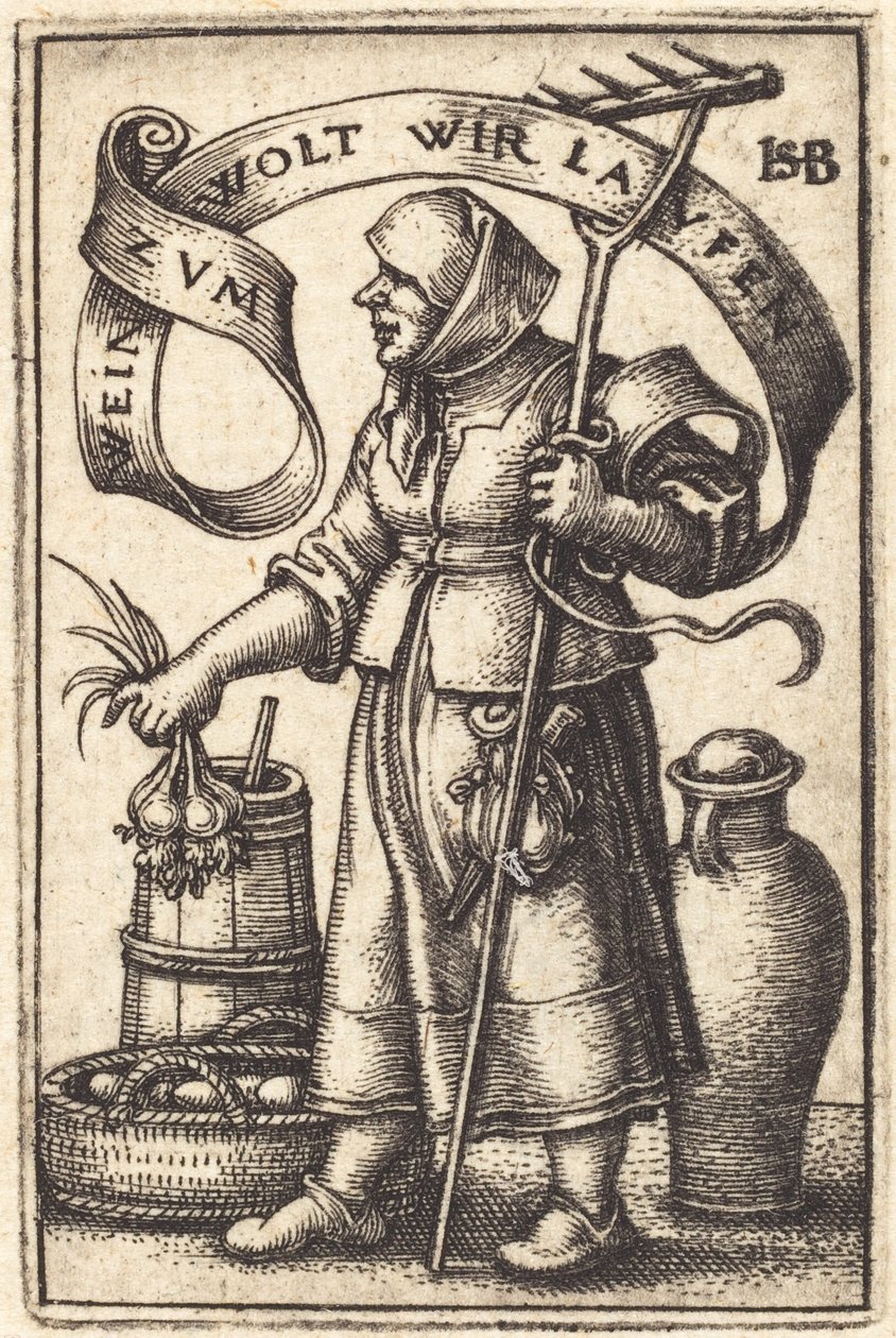 Die Marktfrau [rechts] von Sebald Beham