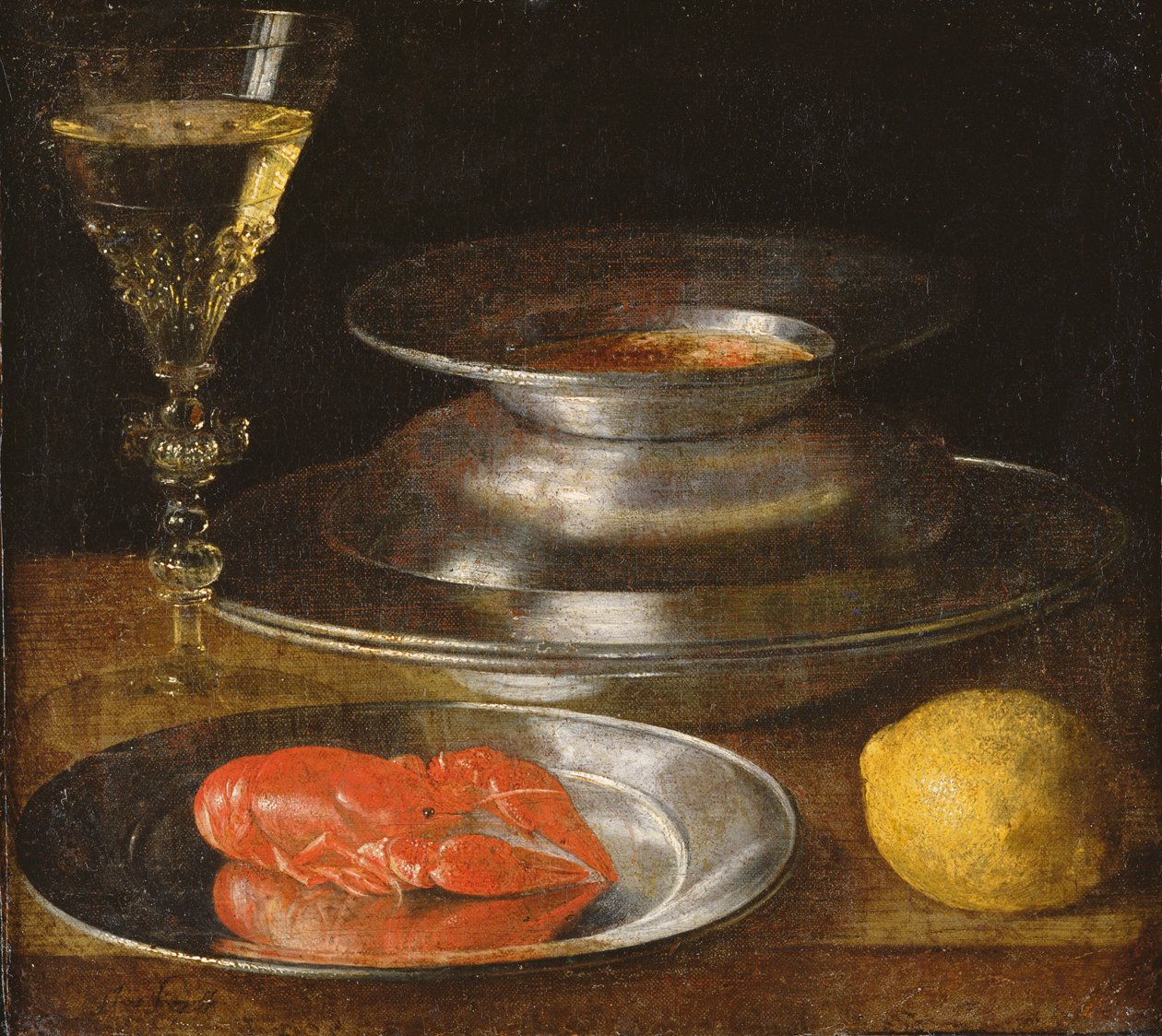Stillleben mit Hummer von Sebastian Stoskopff