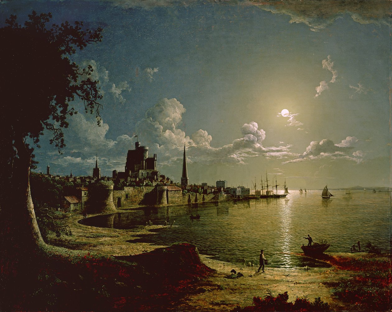 Mondlichtszene, Southampton, 1820 von Sebastian Pether