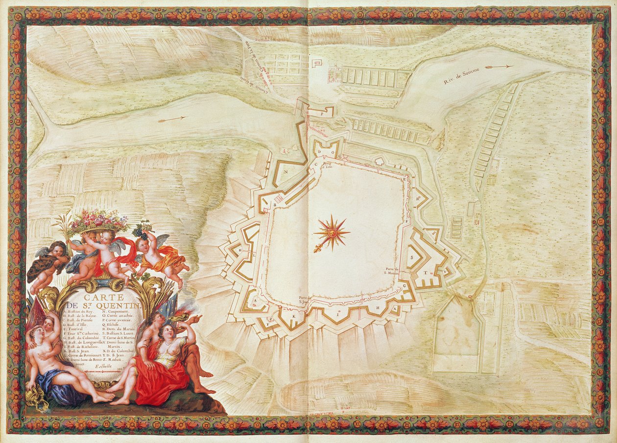 Ms. 988, Vol.3 fol.10 Karte von Saint-Quentin, aus dem 