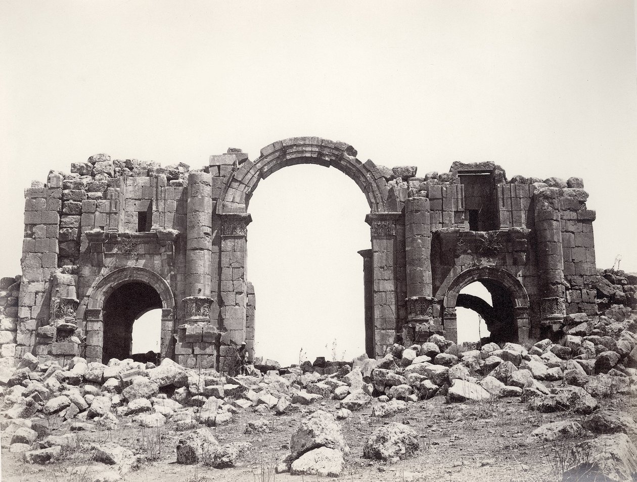 Hadrianischer Bogen in Jerash, 1867 von Sergeant Henry Phillips