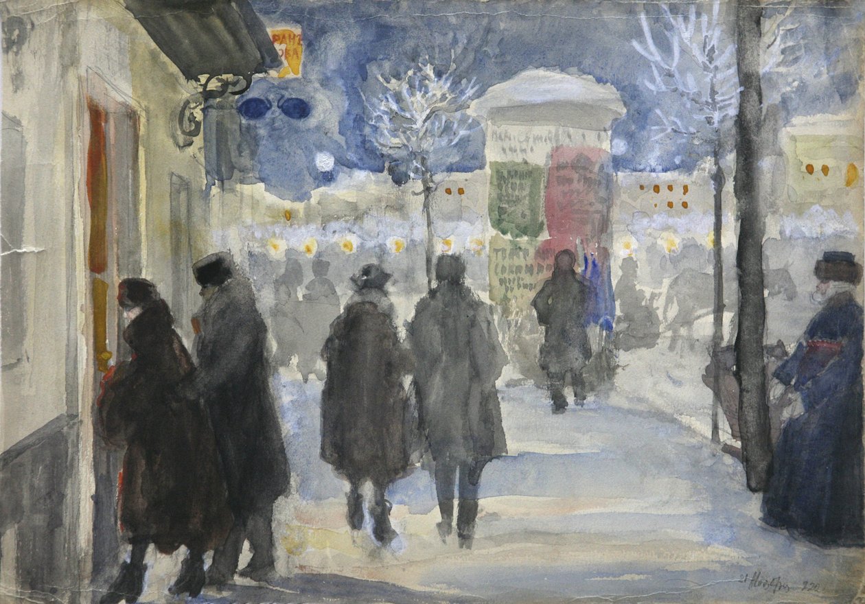 Moskauer Straße, 1922 von Sergei Arsenevich Vinogradov