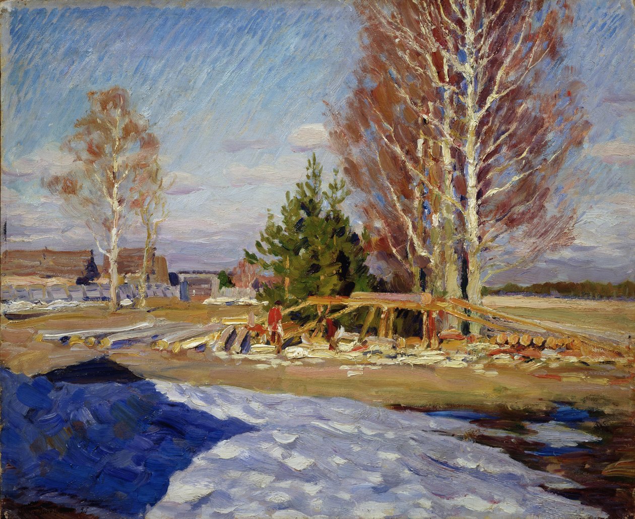 Frühlingslandschaft, 1915 von Sergei Arsenevich Vinogradov