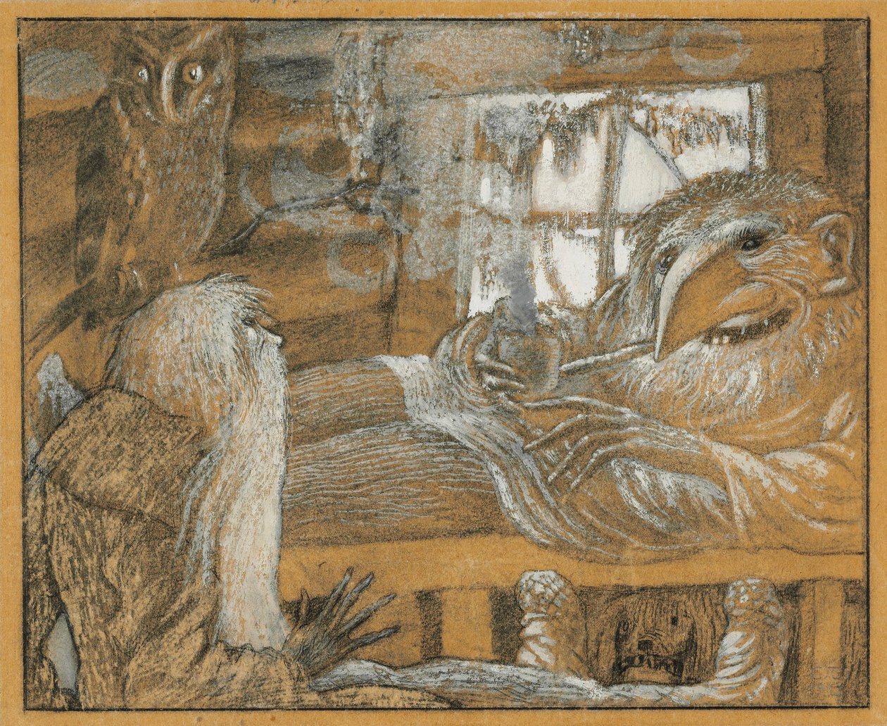 Der Bauer und der Domowoi, 1922 von Sergei Vasilevich Chekhonin