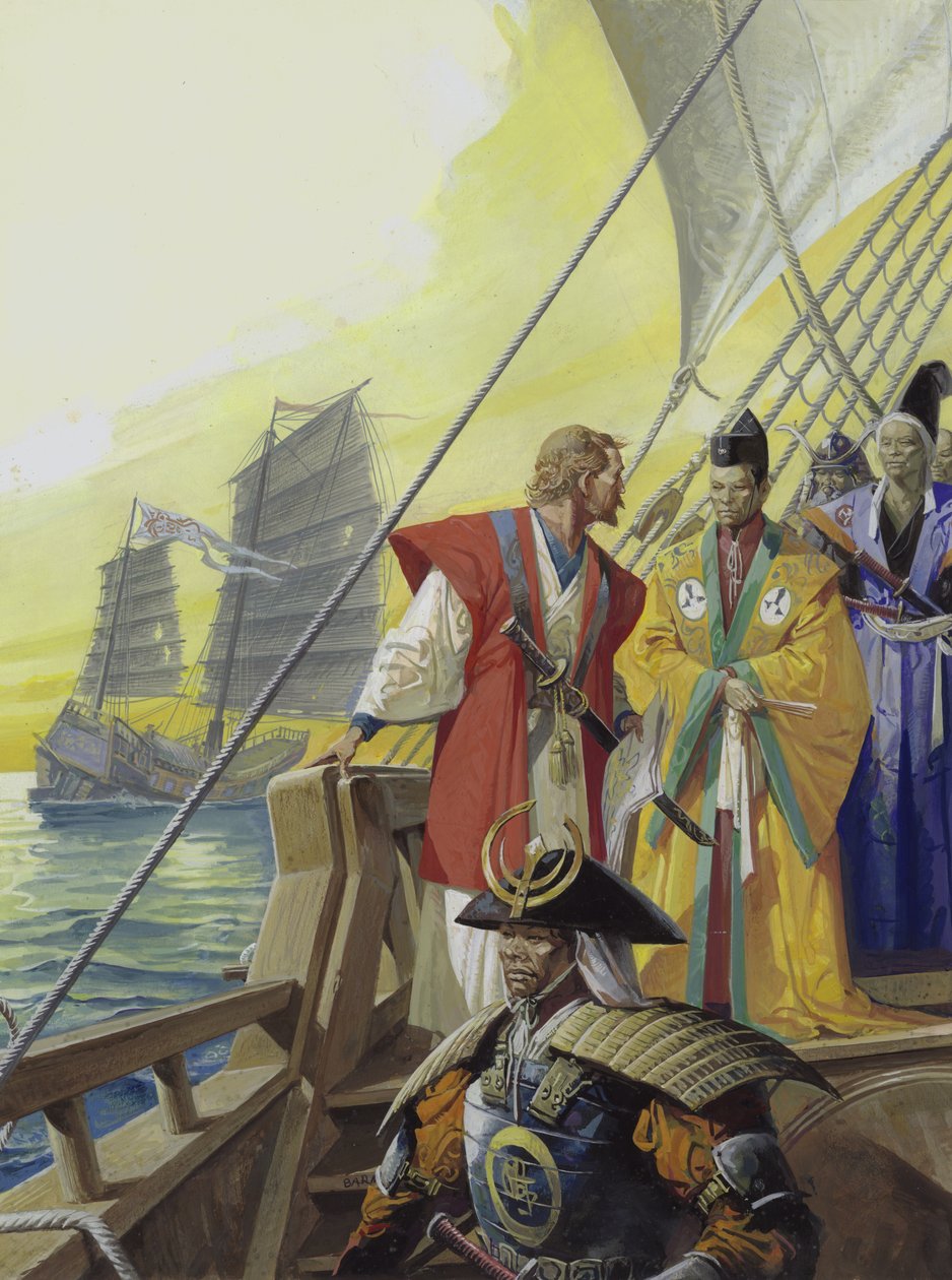 Westliche Schiffe in Japan von Severino Baraldi