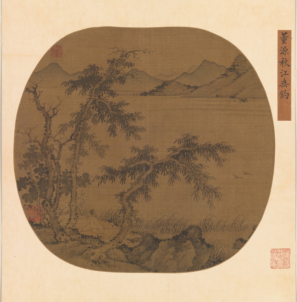 Angeln im Herbstfluss, ca. 1370 von Sheng Zhu