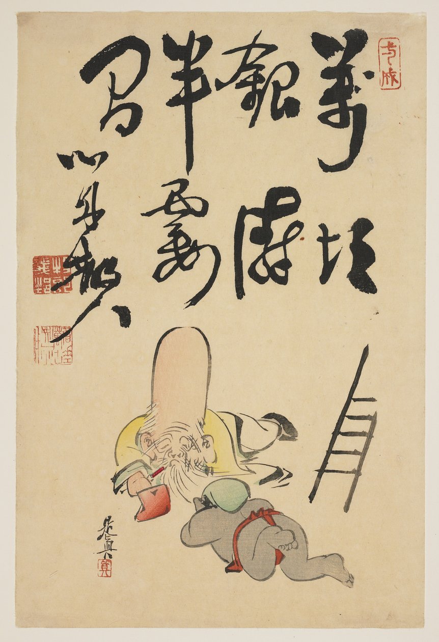 Fukurokuju und Daikoku Götter von Shibata Zeshin